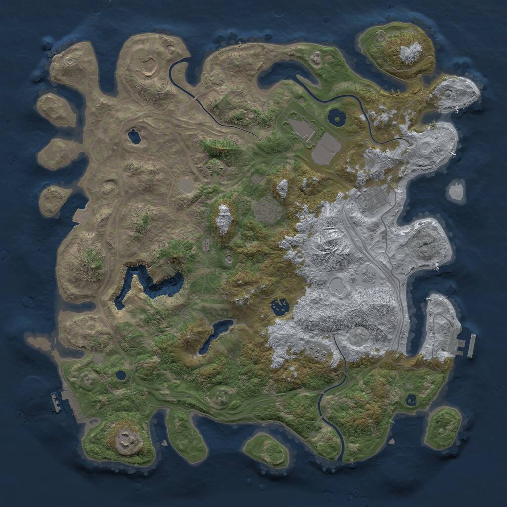Rust Map: Procedural Map, Size: 4250, Seed: 998027, 13 Monuments