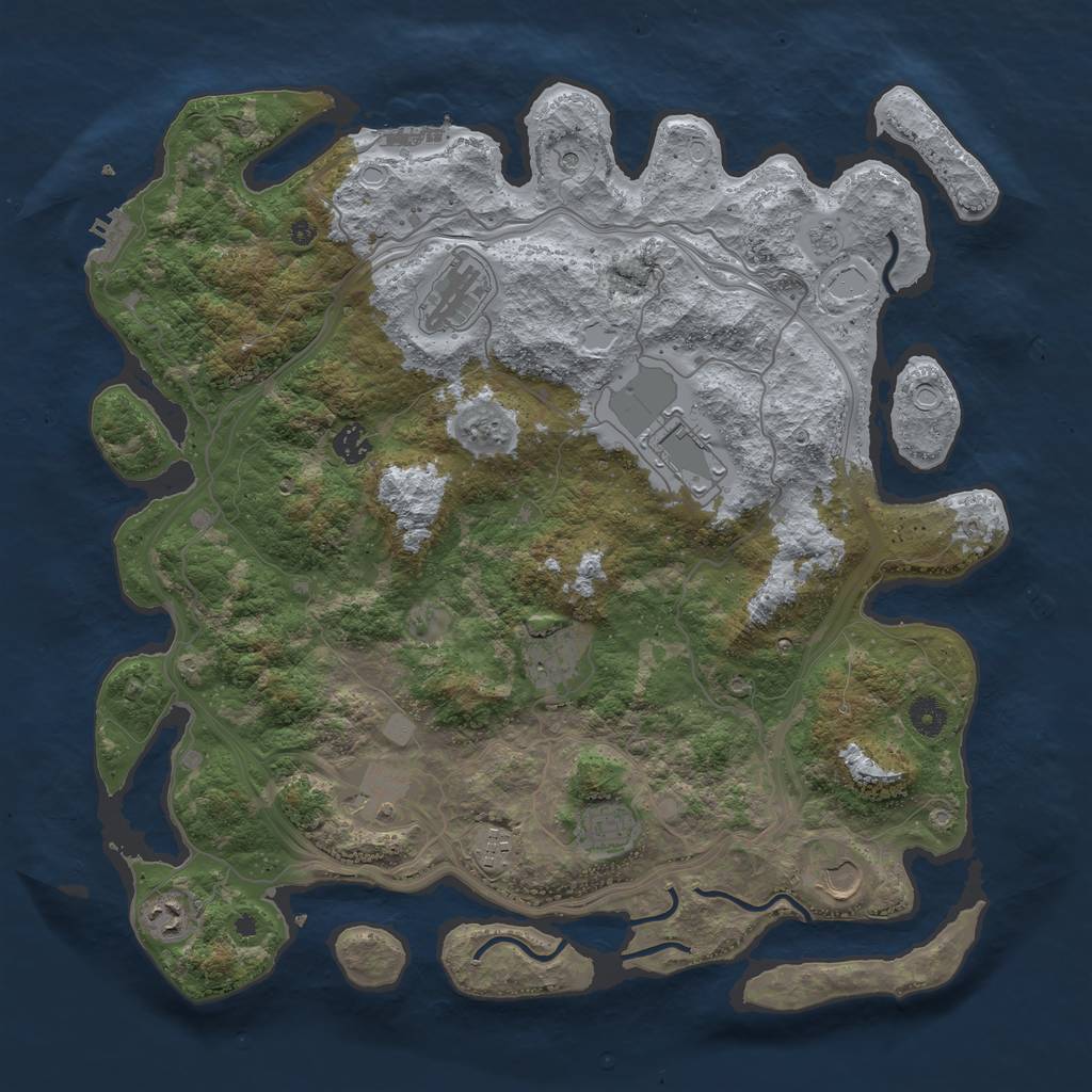 Rust Map: Procedural Map, Size: 4250, Seed: 7482, 16 Monuments