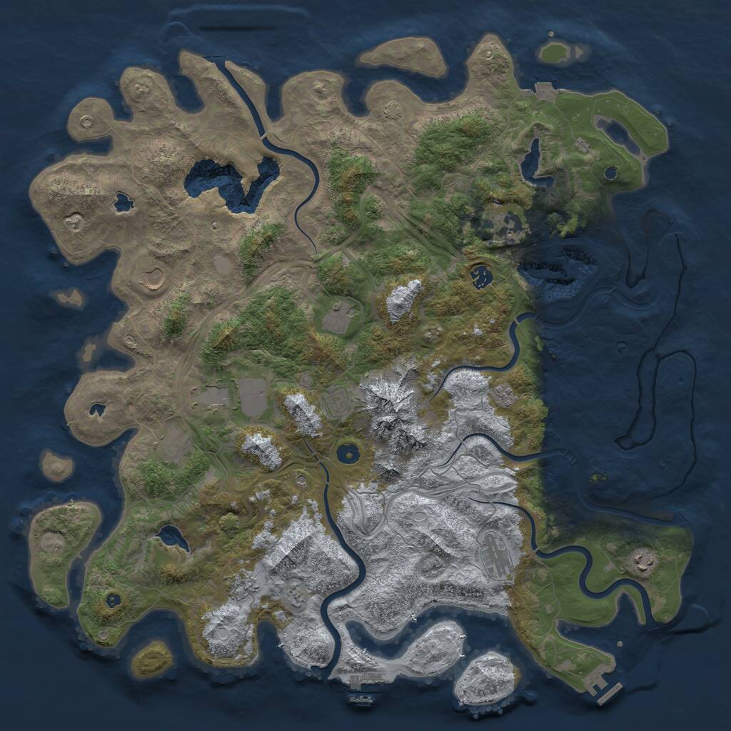 Rust Map: Procedural Map, Size: 5000, Seed: 49592, 16 Monuments
