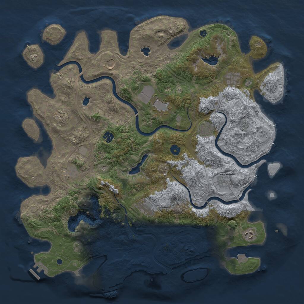 Rust Map: Procedural Map, Size: 4500, Seed: 560408790, 17 Monuments