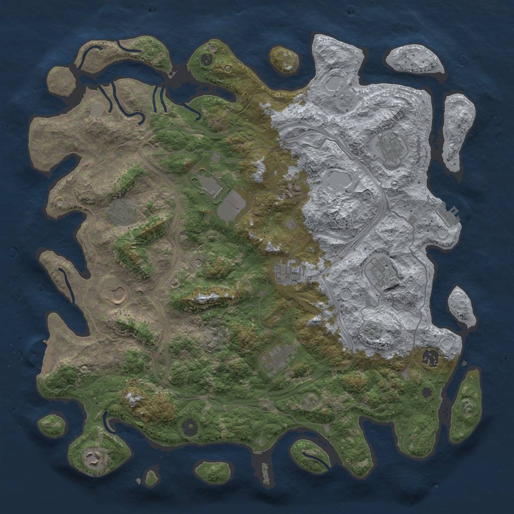 Rust Map: Procedural Map, Size: 4500, Seed: 886447495, 18 Monuments