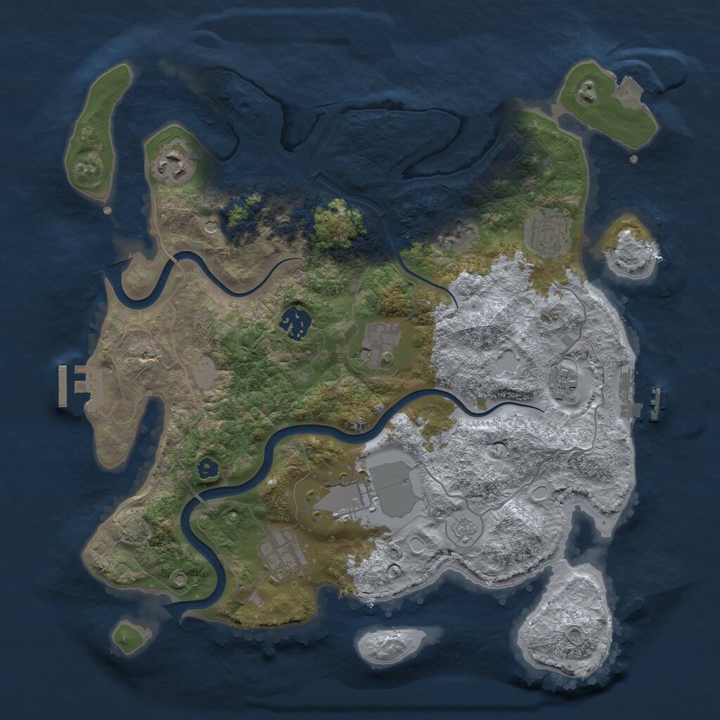 Rust Map: Procedural Map, Size: 3500, Seed: 23234, 13 Monuments