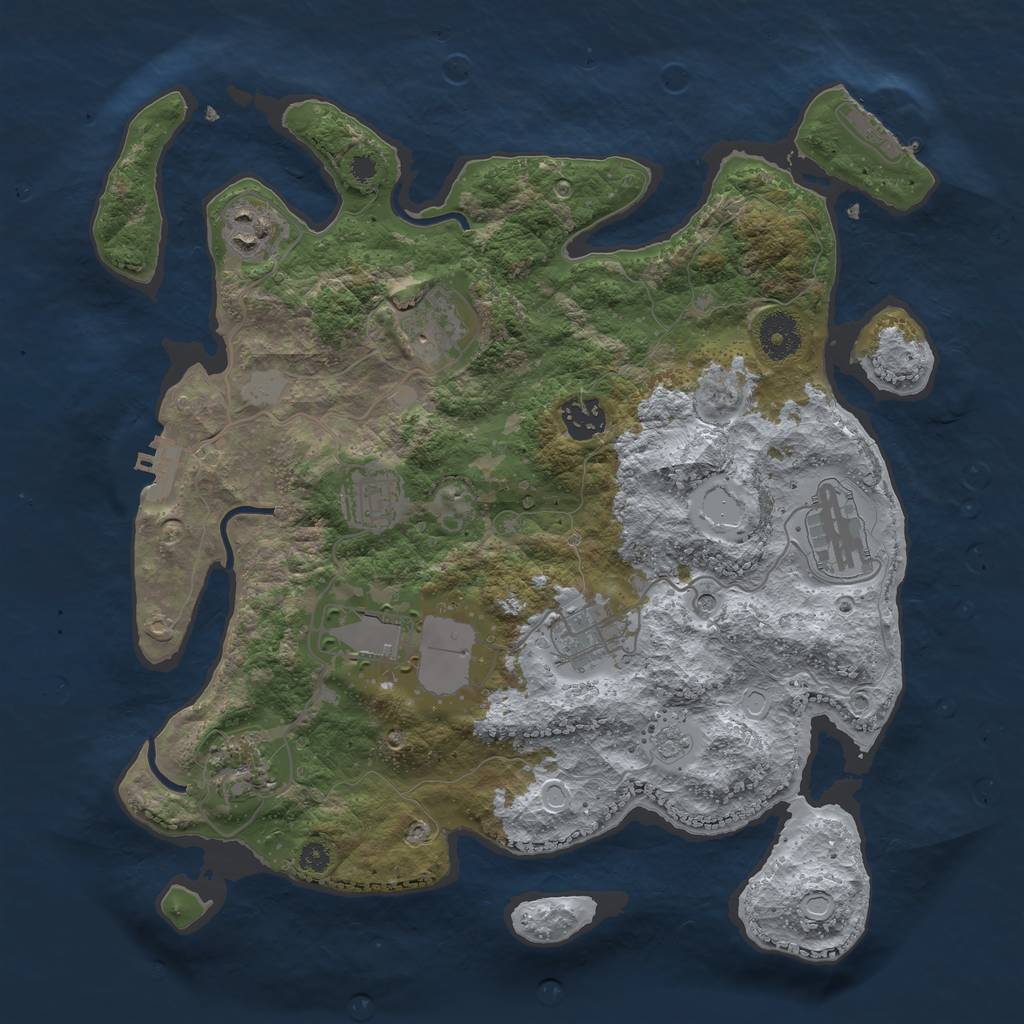 Rust Map: Procedural Map, Size: 3500, Seed: 23234, 15 Monuments
