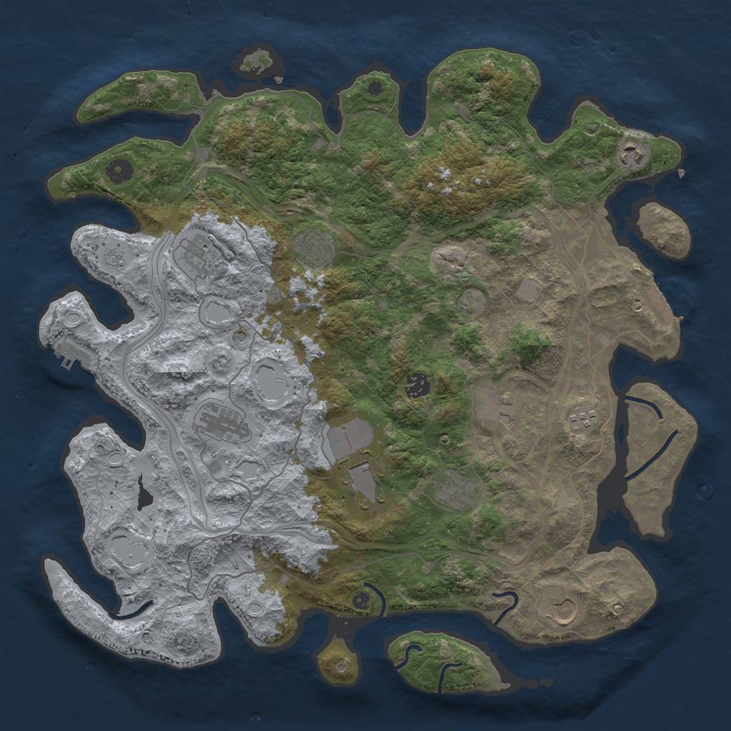 Rust Map: Procedural Map, Size: 4250, Seed: 48512546, 17 Monuments