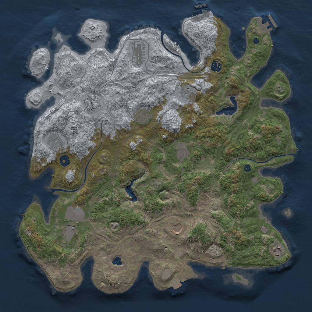 Rust Map: Procedural Map, Size: 4250, Seed: 1256401482, 17 Monuments