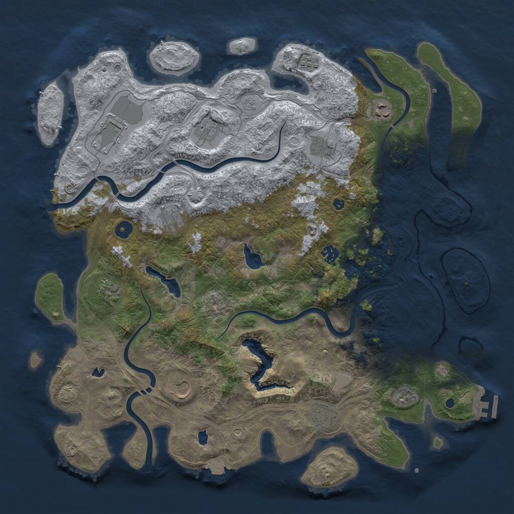 Rust Map: Procedural Map, Size: 4500, Seed: 811381788, 15 Monuments