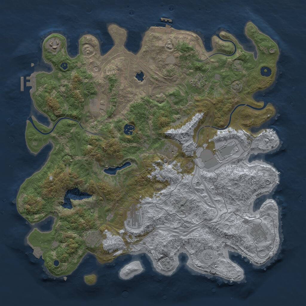 Rust Map: Procedural Map, Size: 4250, Seed: 82614128, 16 Monuments