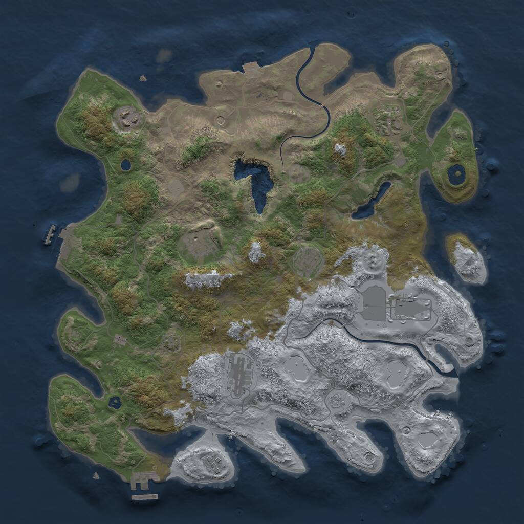 Rust Map: Procedural Map, Size: 4000, Seed: 1224192, 13 Monuments