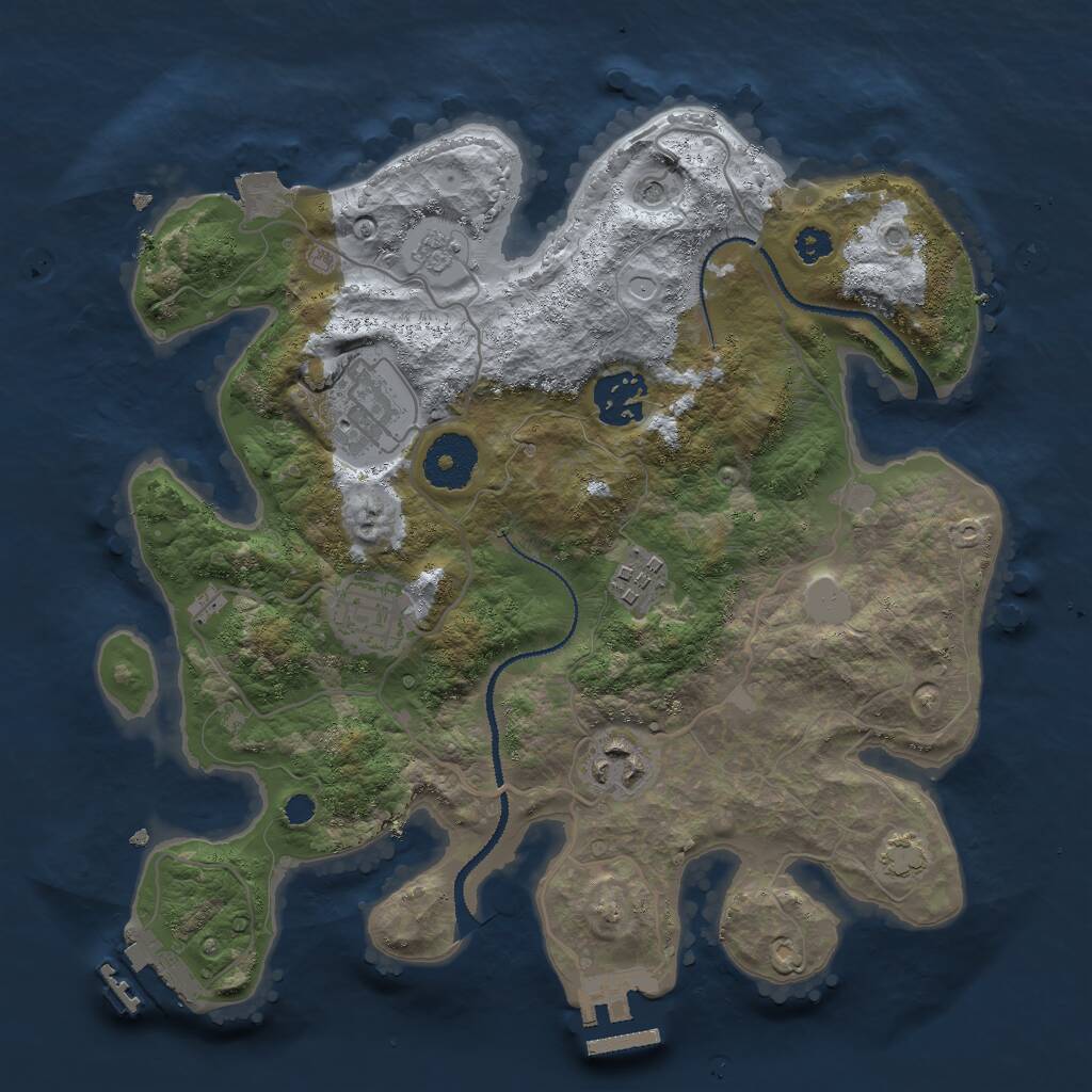Rust Map: Procedural Map, Size: 3000, Seed: 1349714116, 11 Monuments