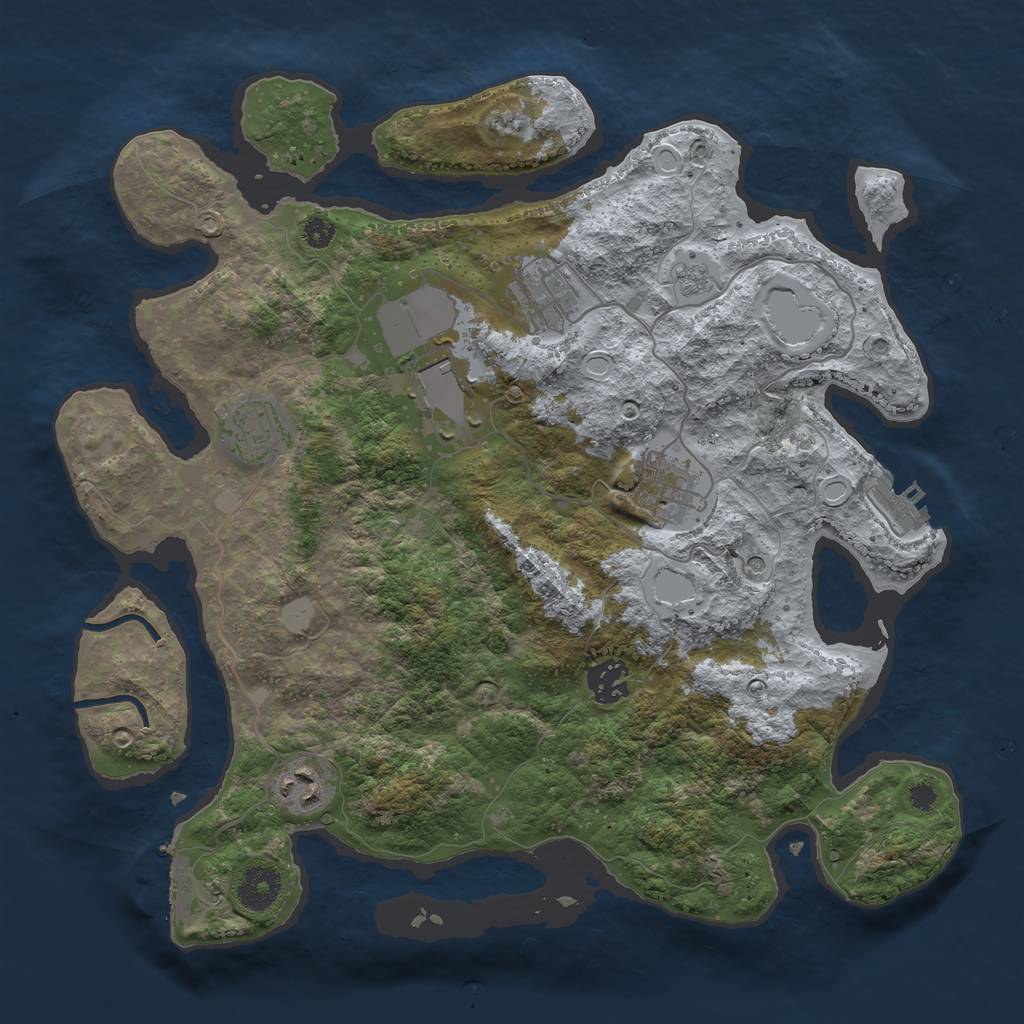 Rust Map: Procedural Map, Size: 3500, Seed: 235142913, 13 Monuments