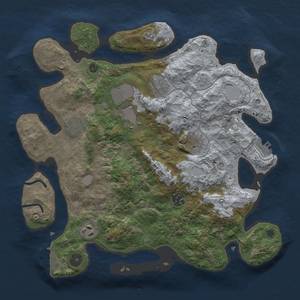 Thumbnail Rust Map: Procedural Map, Size: 3500, Seed: 235142913, 13 Monuments