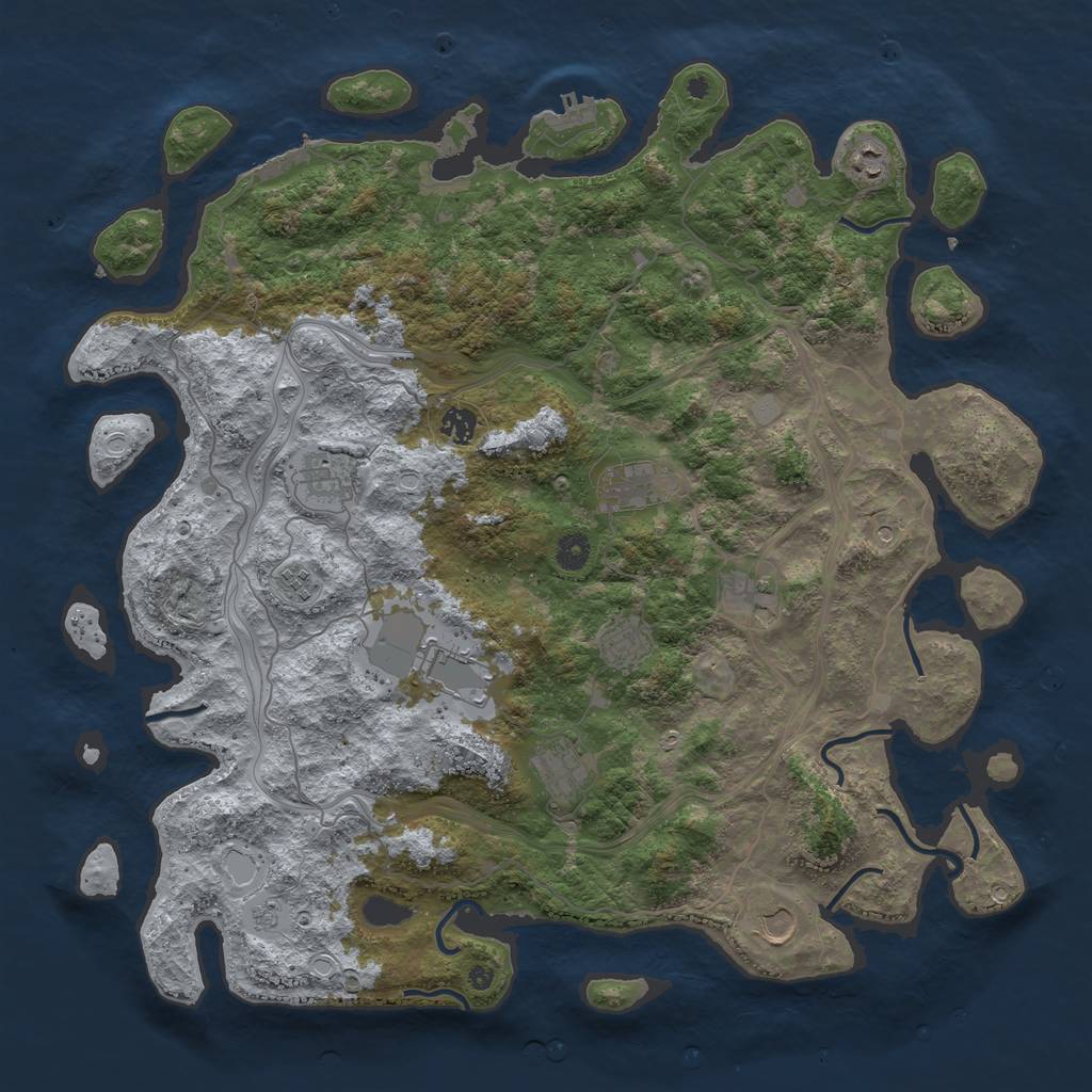 Rust Map: Procedural Map, Size: 4500, Seed: 1778210265, 17 Monuments
