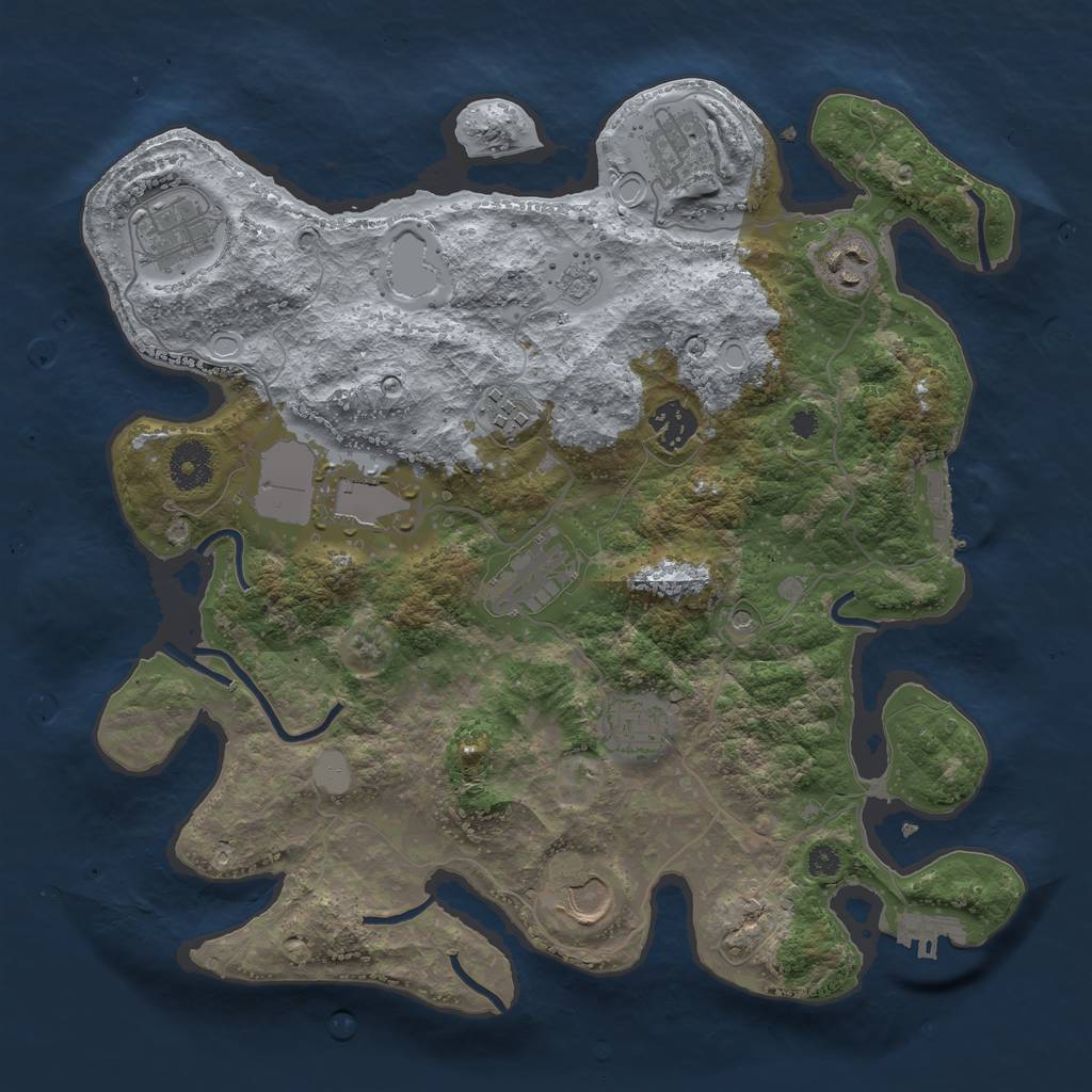 Rust Map: Procedural Map, Size: 3500, Seed: 1426755266, 16 Monuments