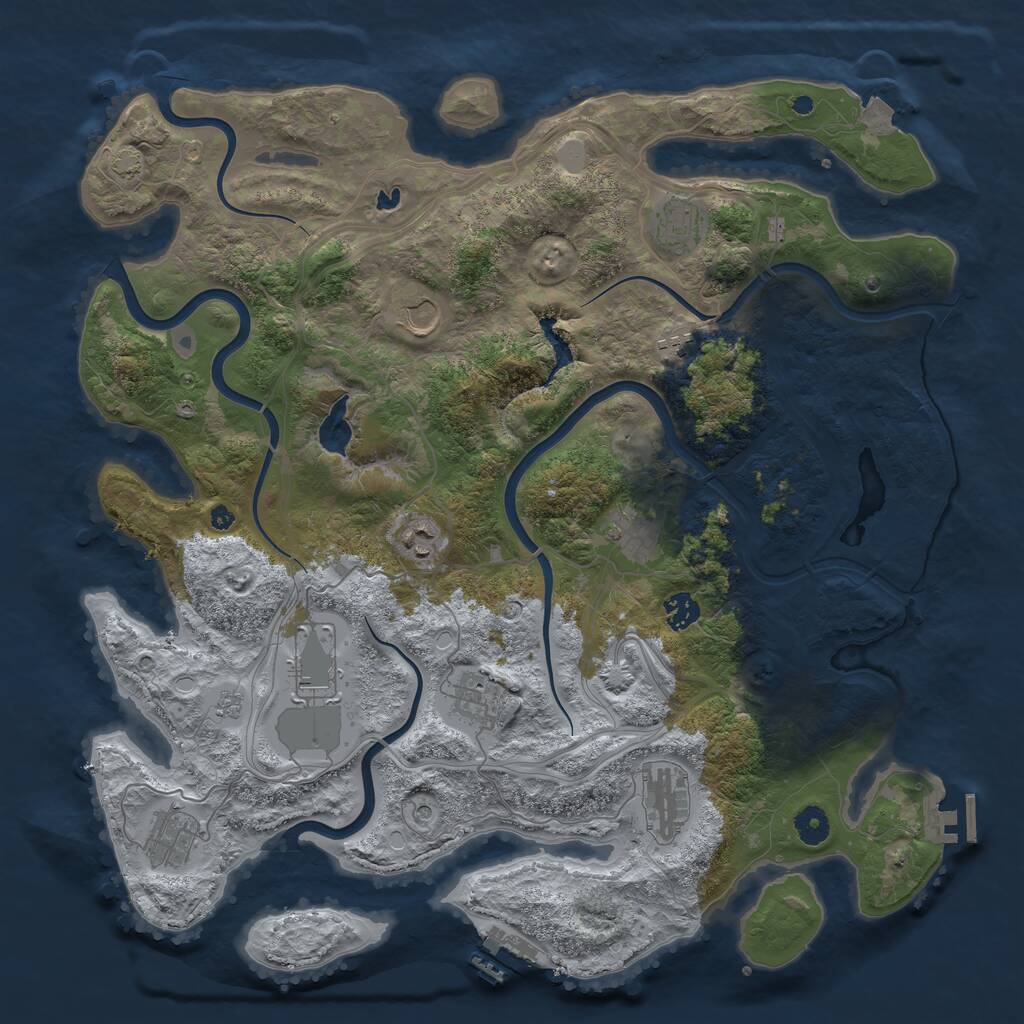 Rust Map: Procedural Map, Size: 4250, Seed: 19461835, 16 Monuments