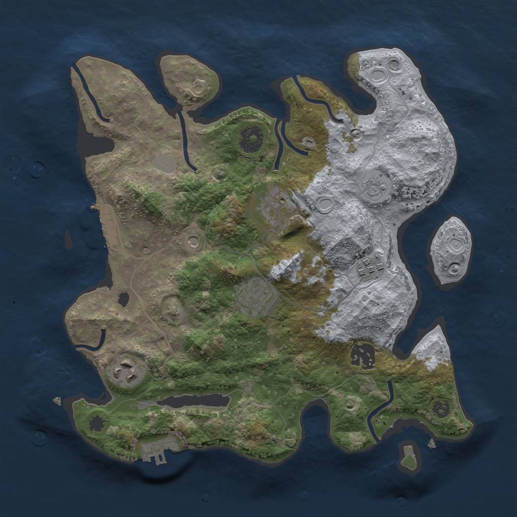 Rust Map: Procedural Map, Size: 3000, Seed: 182401012, 12 Monuments