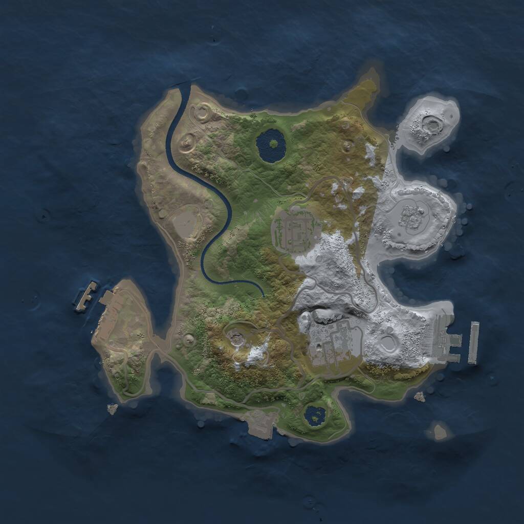 Rust Map: Procedural Map, Size: 2500, Seed: 1985491635, 7 Monuments