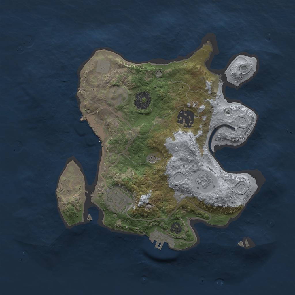 Rust Map: Procedural Map, Size: 2500, Seed: 1985491635, 9 Monuments