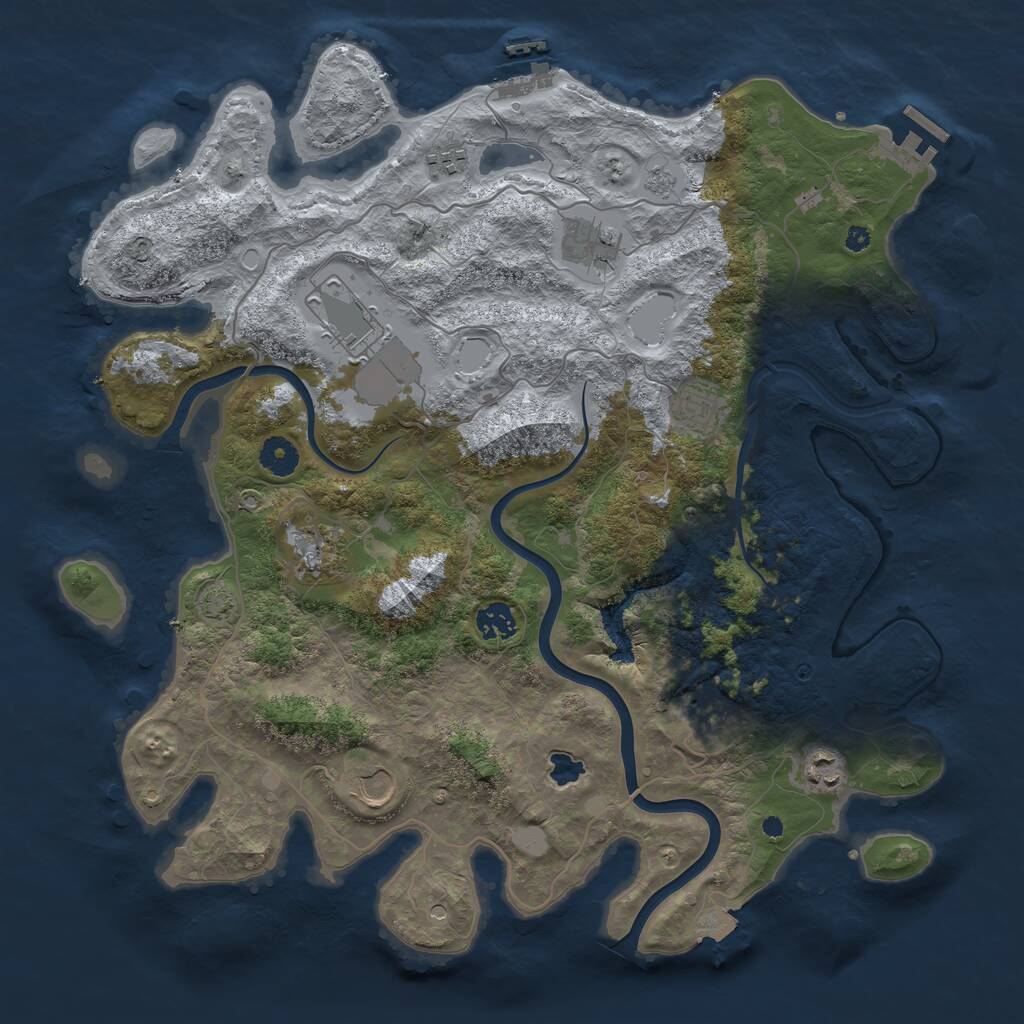 Rust Map: Procedural Map, Size: 4000, Seed: 16482382, 15 Monuments