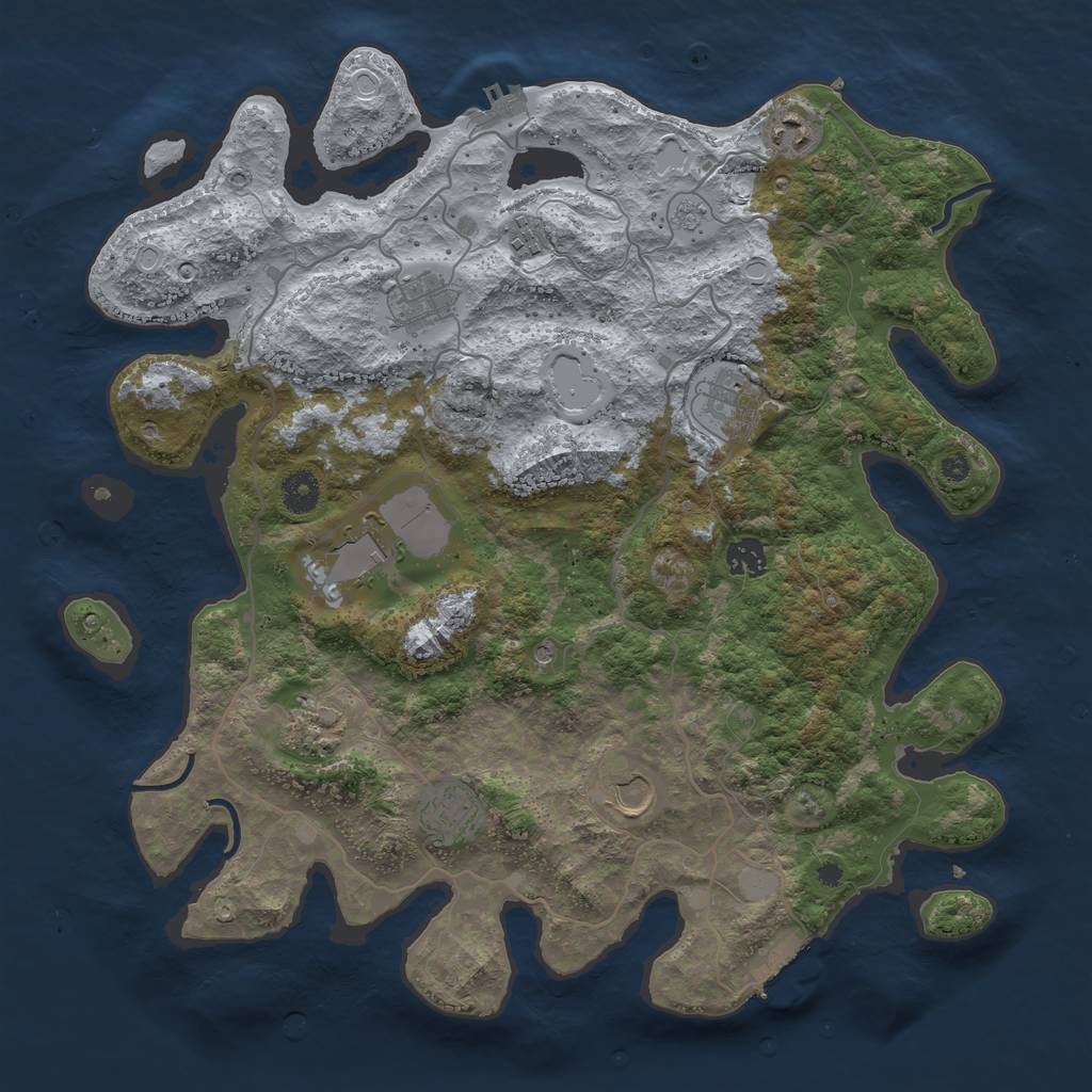 Rust Map: Procedural Map, Size: 4000, Seed: 16482382, 16 Monuments
