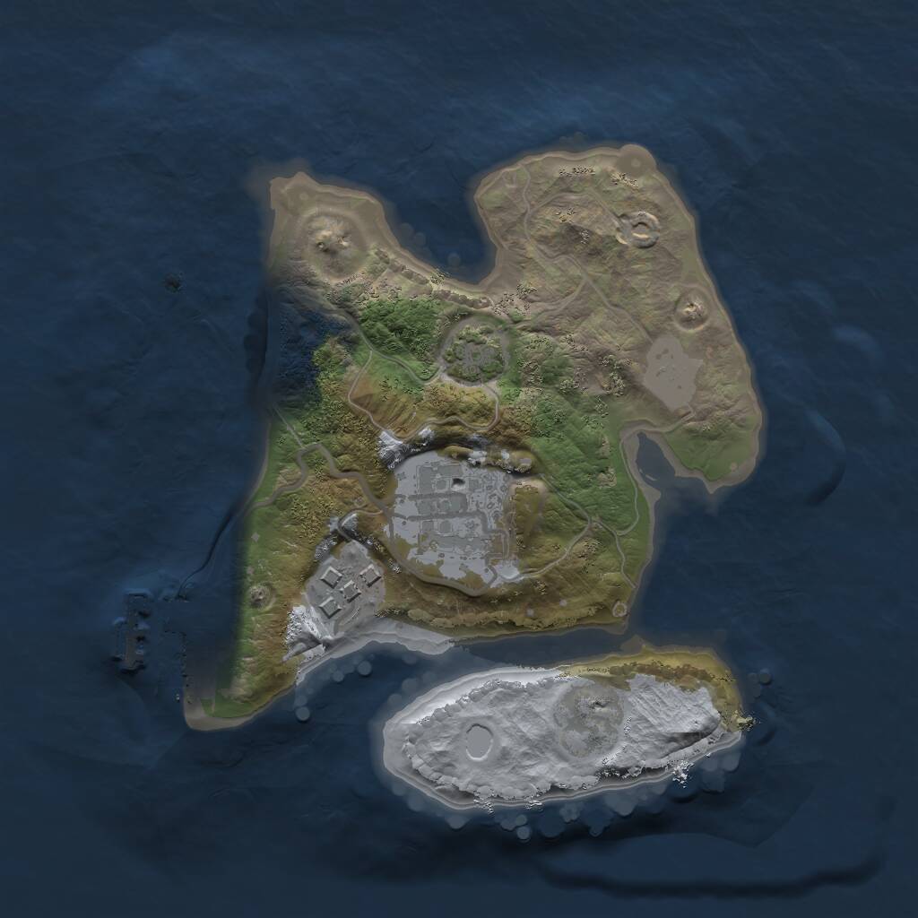Rust Map: Procedural Map, Size: 2000, Seed: 2030384079, 5 Monuments