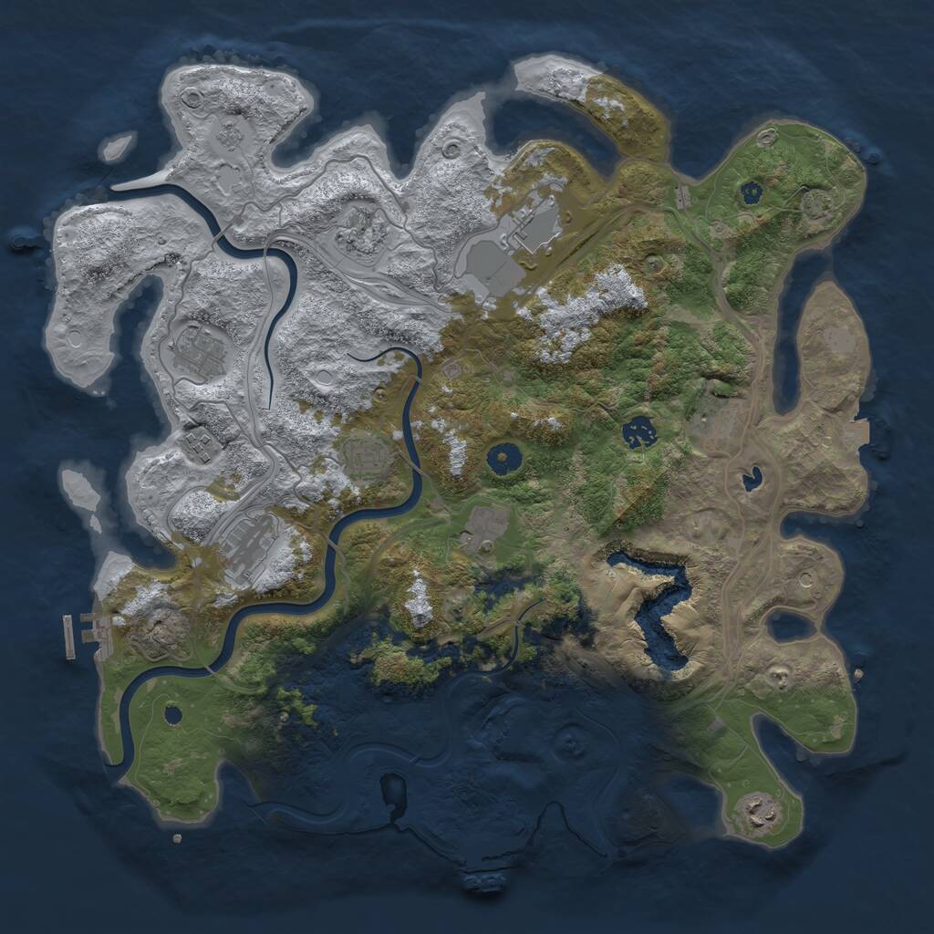 Rust Map: Procedural Map, Size: 4250, Seed: 118531225, 16 Monuments