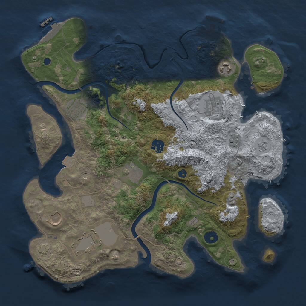 Rust Map: Procedural Map, Size: 3500, Seed: 403634569, 14 Monuments