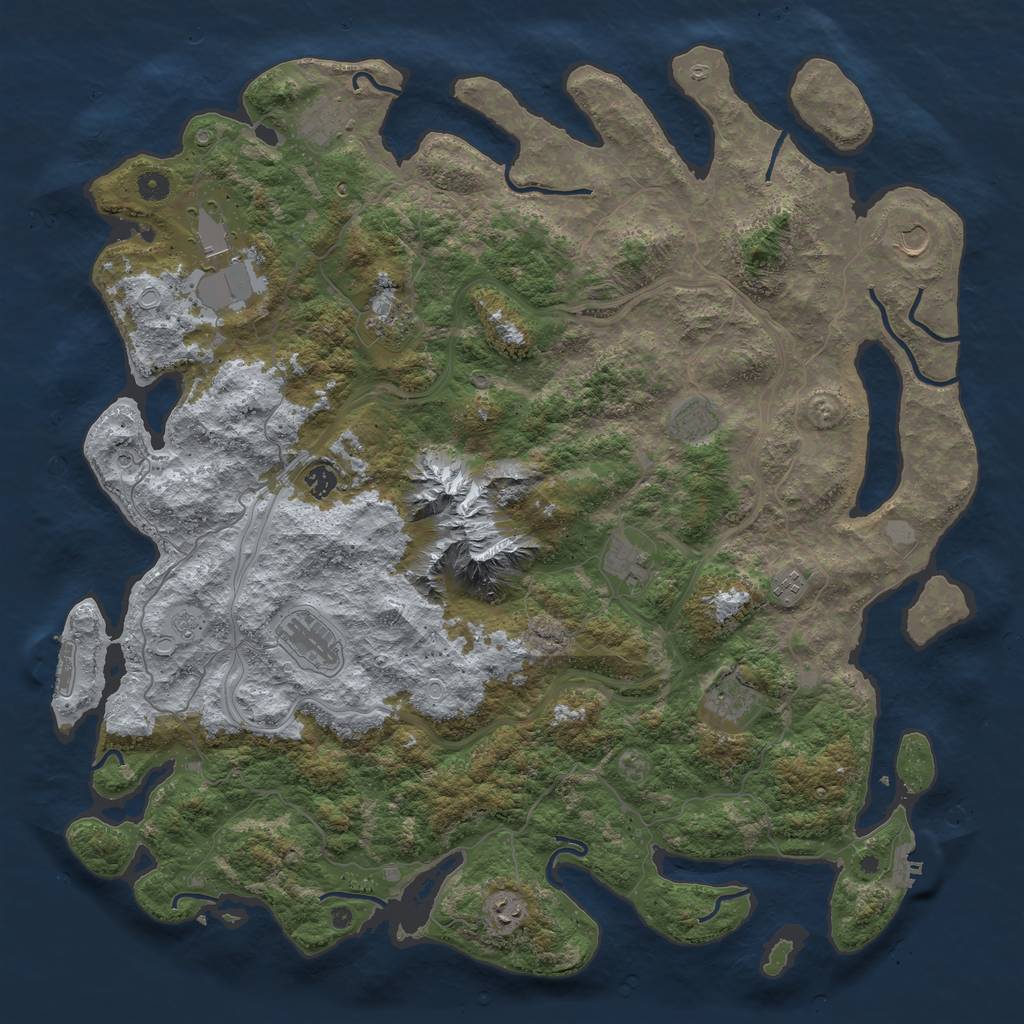Rust Map: Procedural Map, Size: 5000, Seed: 48897108, 18 Monuments
