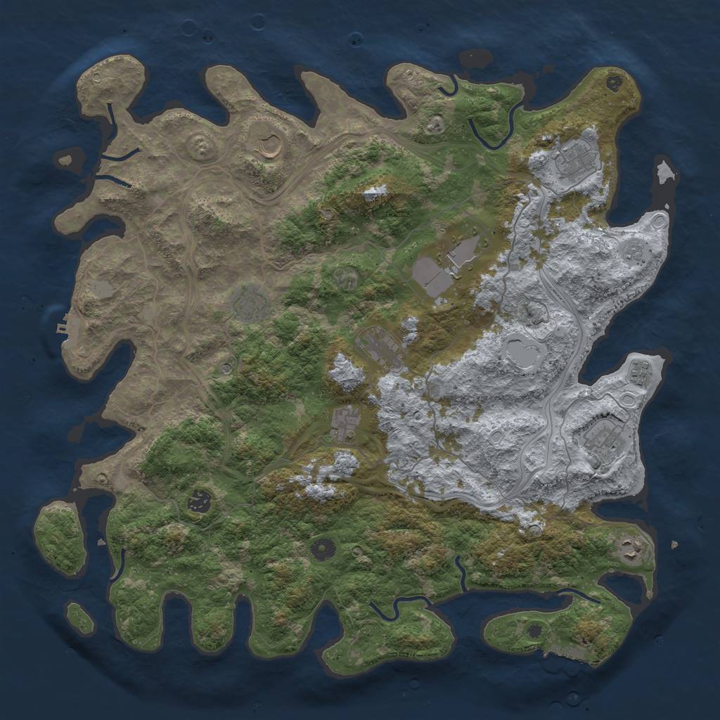 Rust Map: Procedural Map, Size: 4600, Seed: 573859219, 17 Monuments