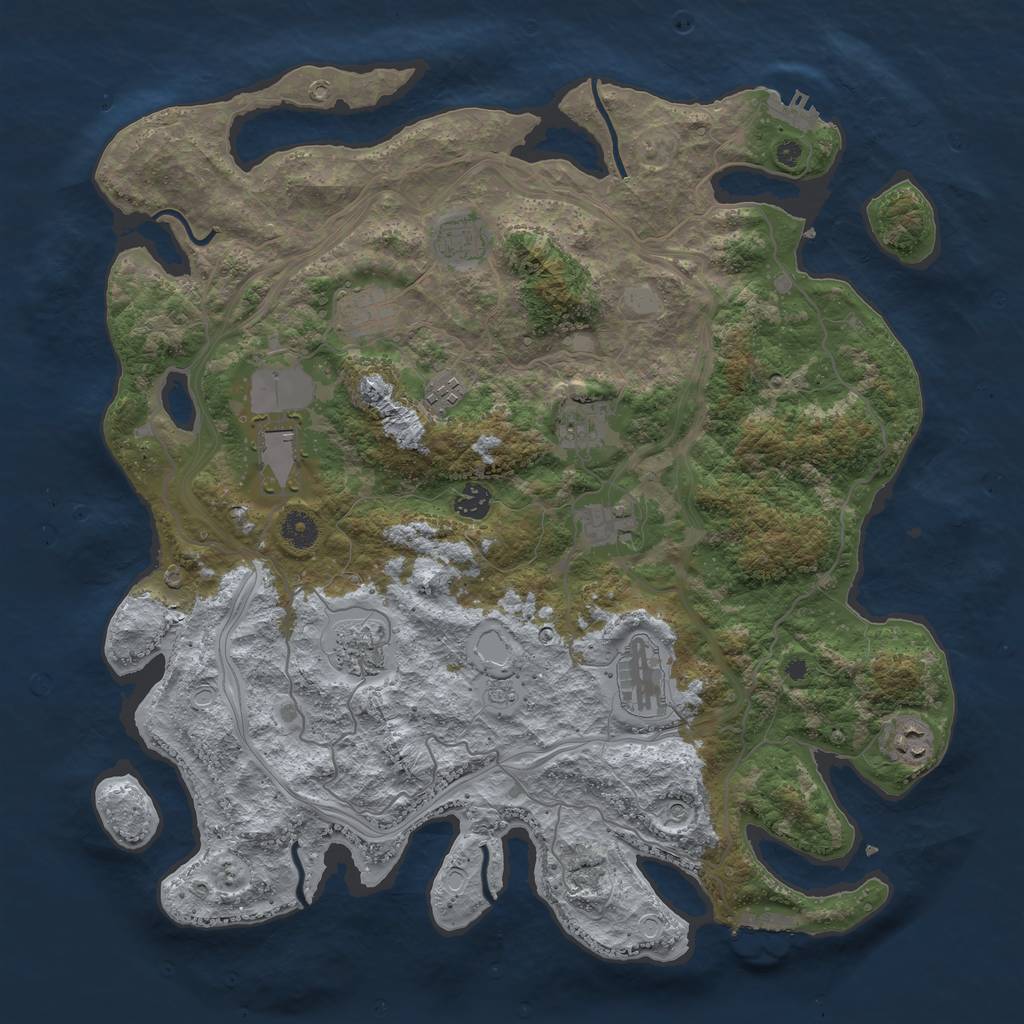 Rust Map: Procedural Map, Size: 4250, Seed: 497446651, 17 Monuments