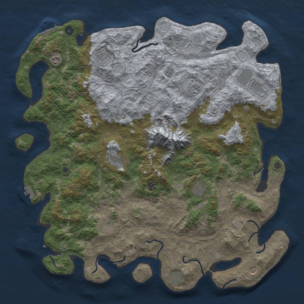 Rust Map: Procedural Map, Size: 5000, Seed: 270788100, 18 Monuments