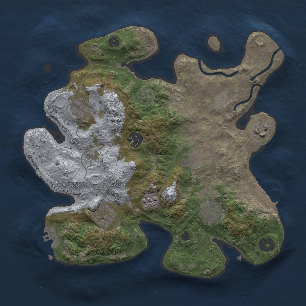 Rust Map: Procedural Map, Size: 3000, Seed: 8590416, 14 Monuments