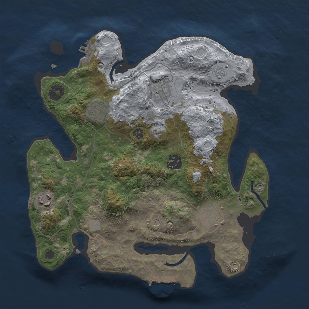 Rust Map: Procedural Map, Size: 3000, Seed: 29912, 12 Monuments