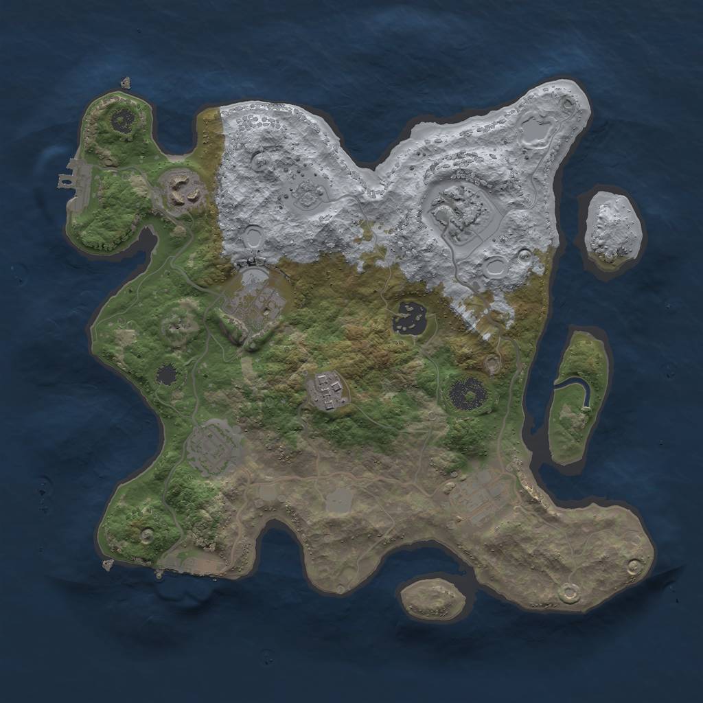 Rust Map: Procedural Map, Size: 3000, Seed: 2223, 13 Monuments