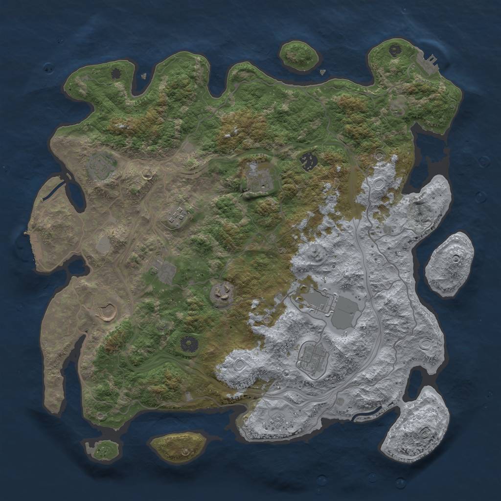 Rust Map: Procedural Map, Size: 4250, Seed: 544874921, 16 Monuments