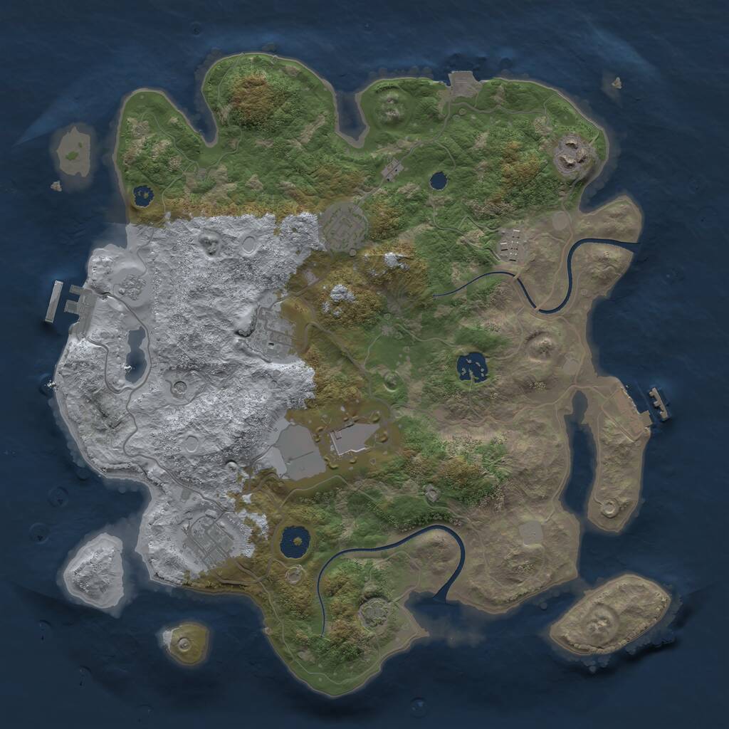 Rust Map: Procedural Map, Size: 3500, Seed: 1776956246, 13 Monuments
