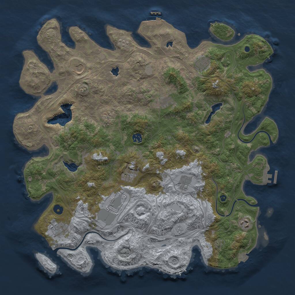 Rust Map: Procedural Map, Size: 4500, Seed: 1911903723, 17 Monuments