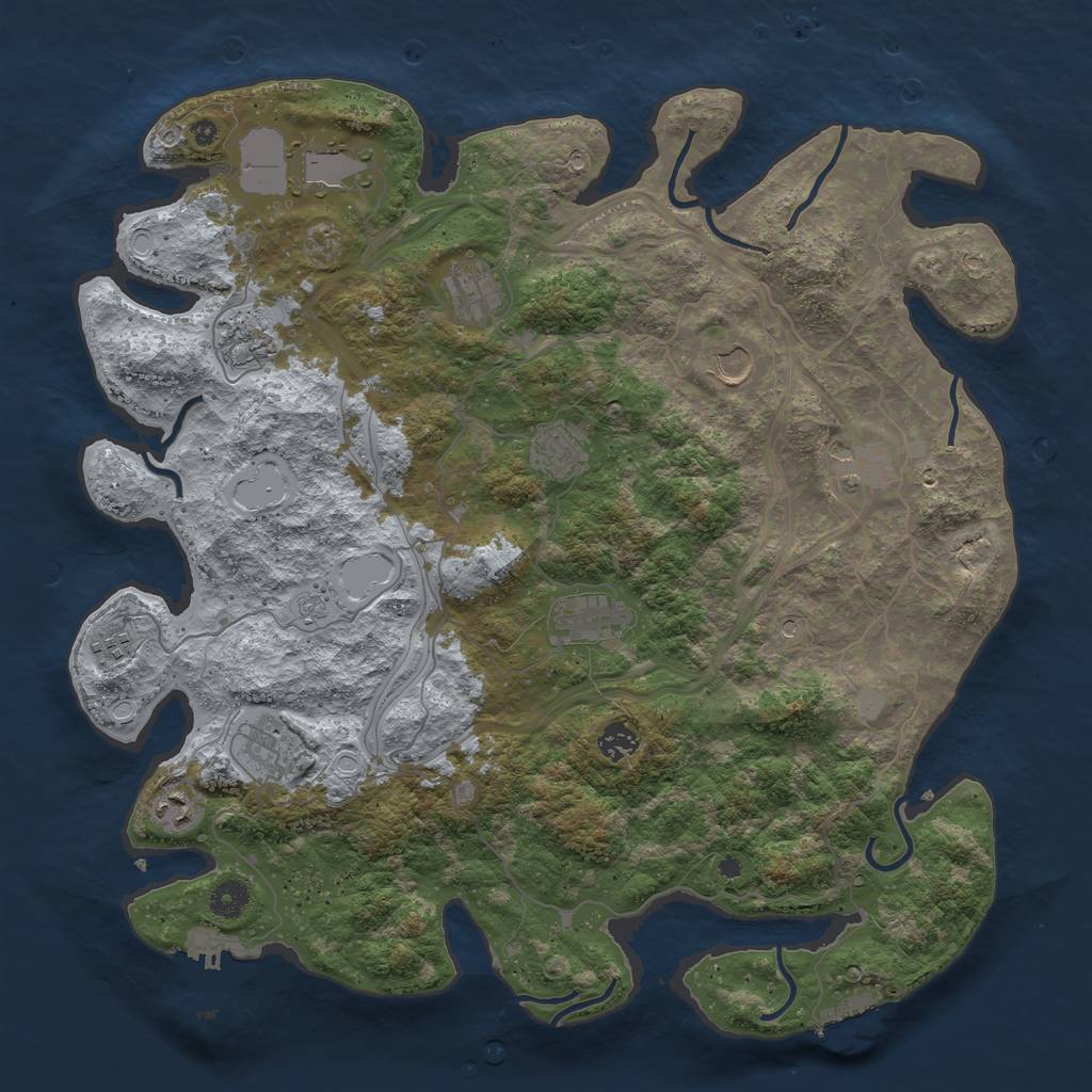 Rust Map: Procedural Map, Size: 4250, Seed: 254356215, 18 Monuments
