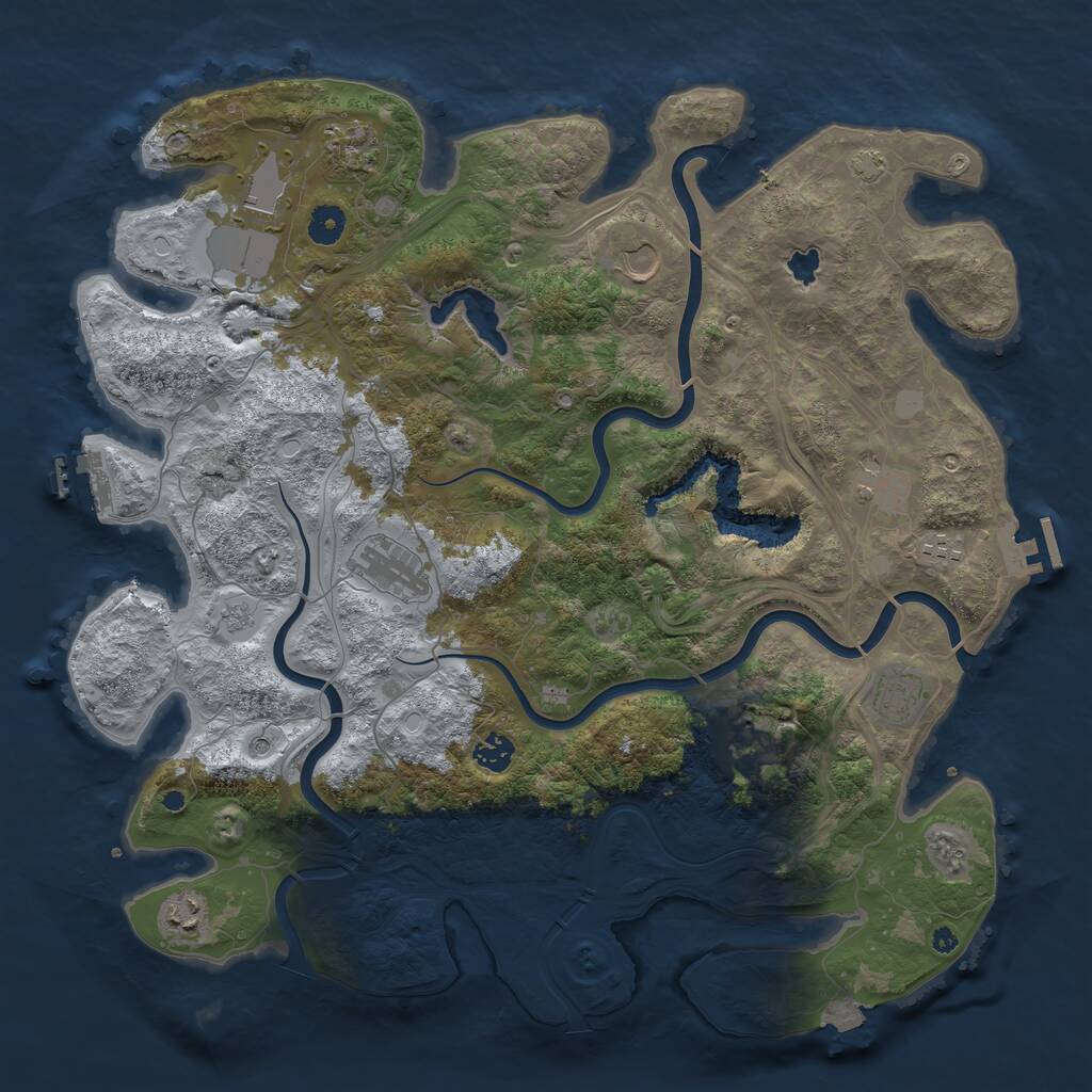 Rust Map: Procedural Map, Size: 4250, Seed: 254356215, 16 Monuments