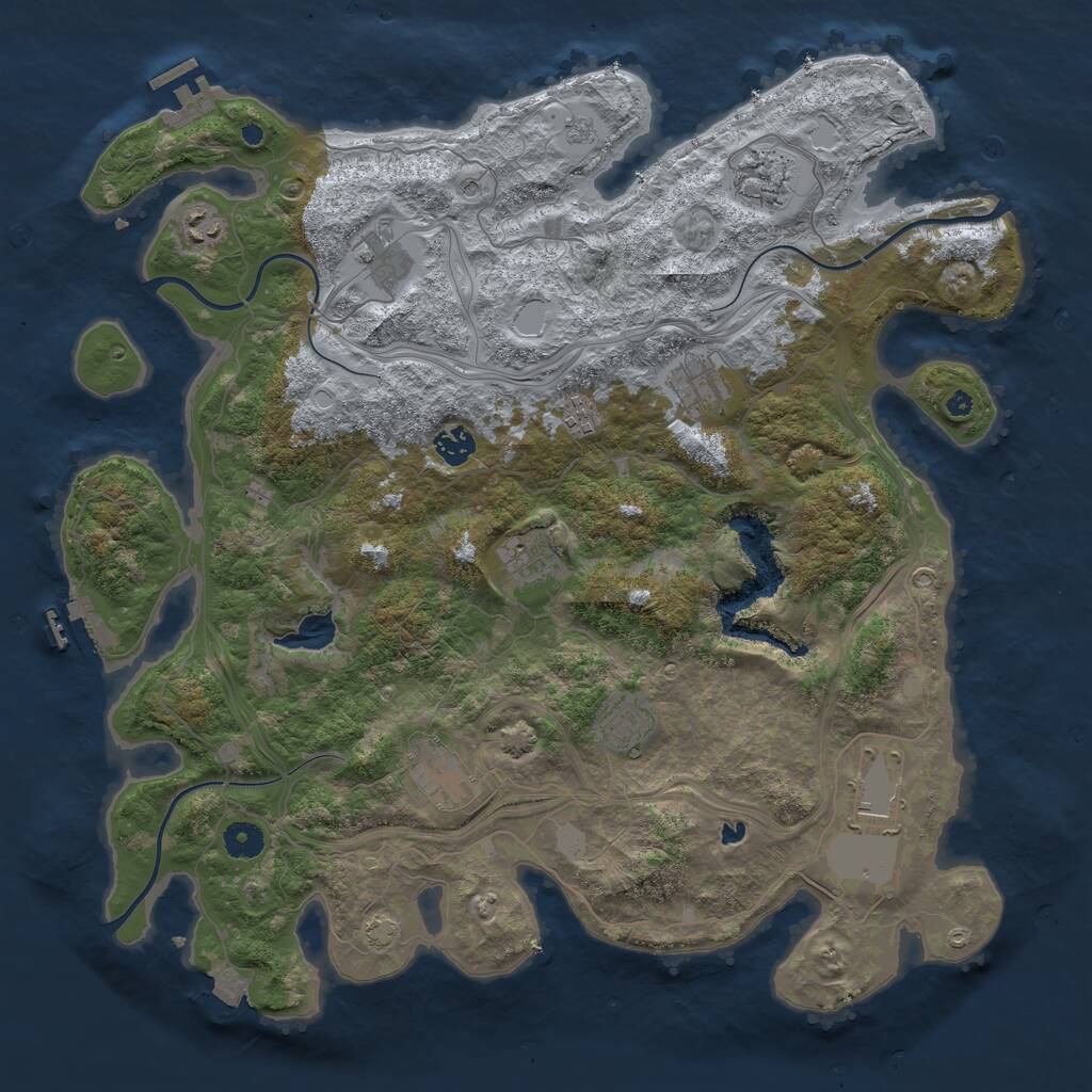 Rust Map: Procedural Map, Size: 4250, Seed: 606445274, 16 Monuments