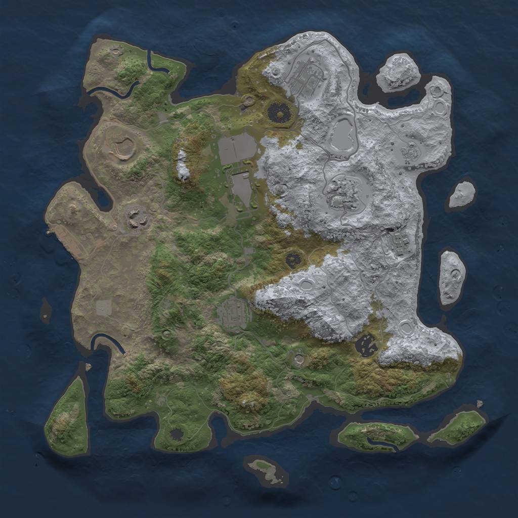 Rust Map: Procedural Map, Size: 3500, Seed: 752411464, 14 Monuments