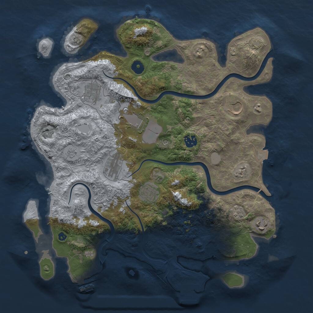 Rust Map: Procedural Map, Size: 3700, Seed: 819169526, 14 Monuments