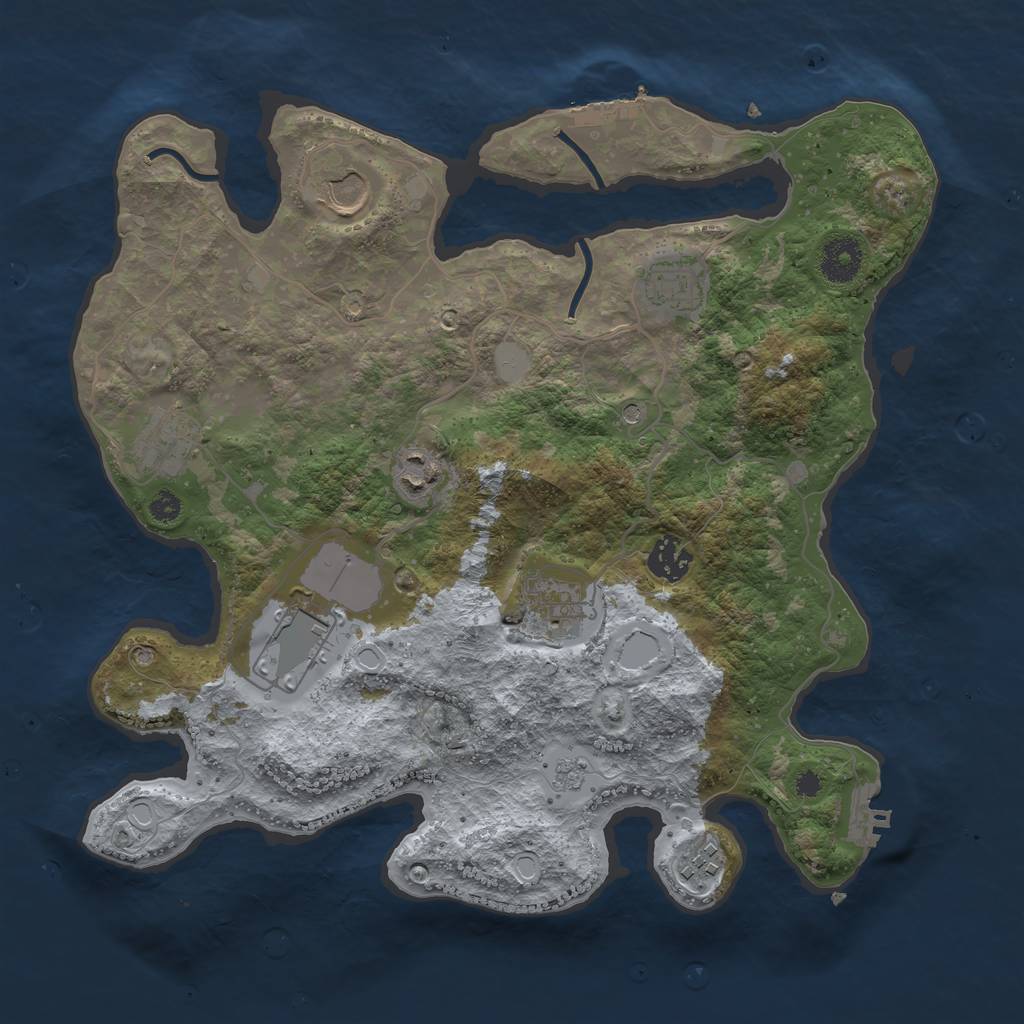 Rust Map: Procedural Map, Size: 3500, Seed: 517052502, 15 Monuments