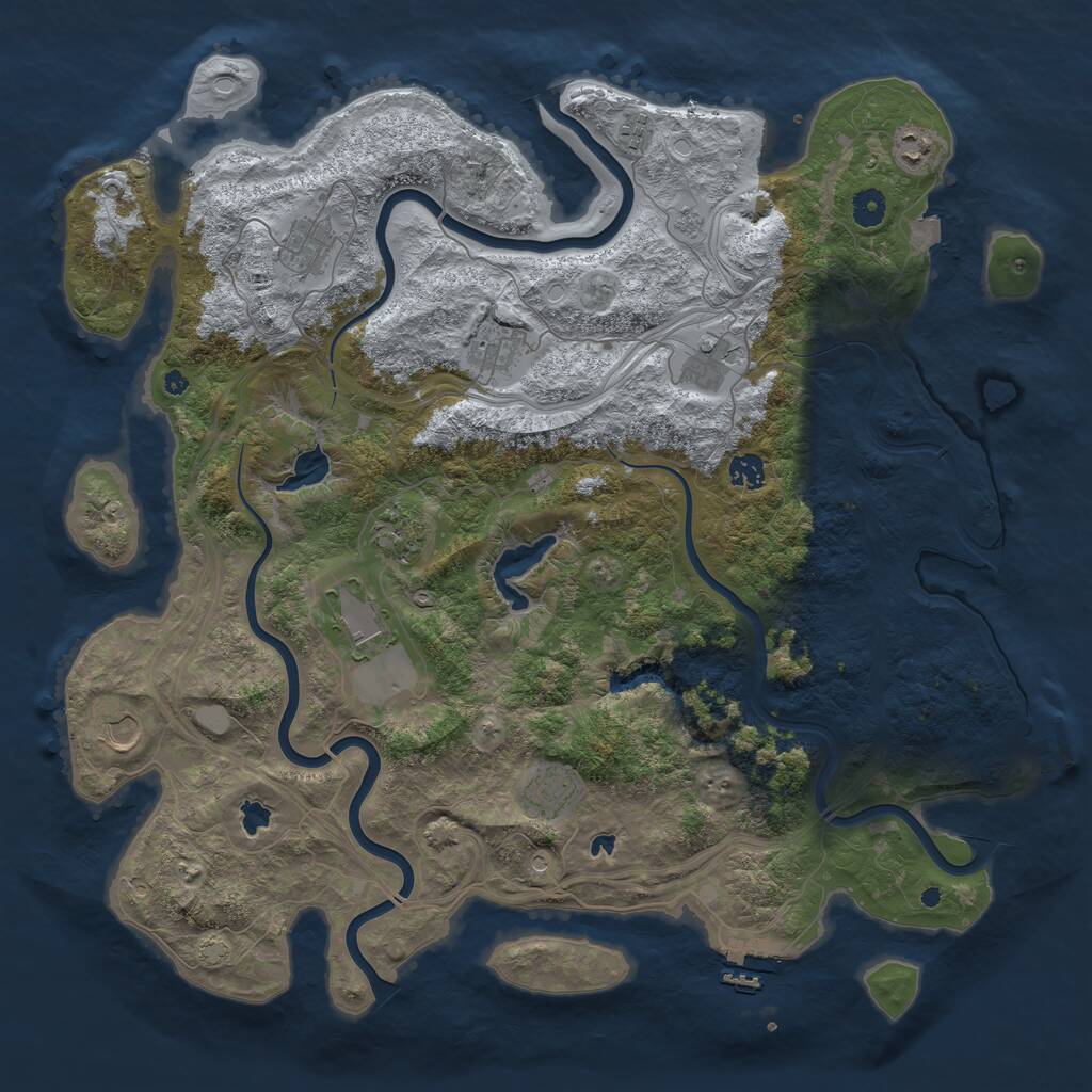Rust Map: Procedural Map, Size: 4500, Seed: 1404710572, 16 Monuments