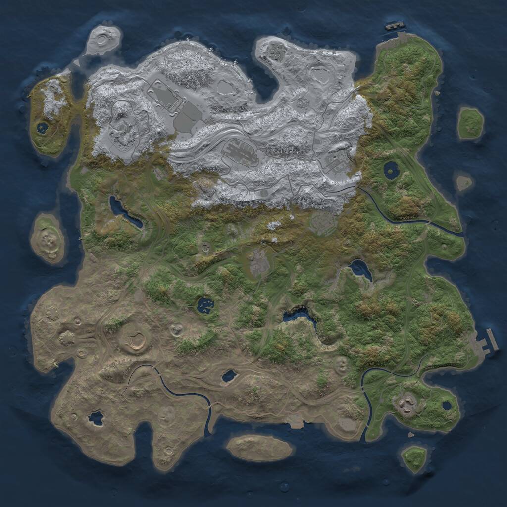 Rust Map: Procedural Map, Size: 4500, Seed: 1404710572, 16 Monuments