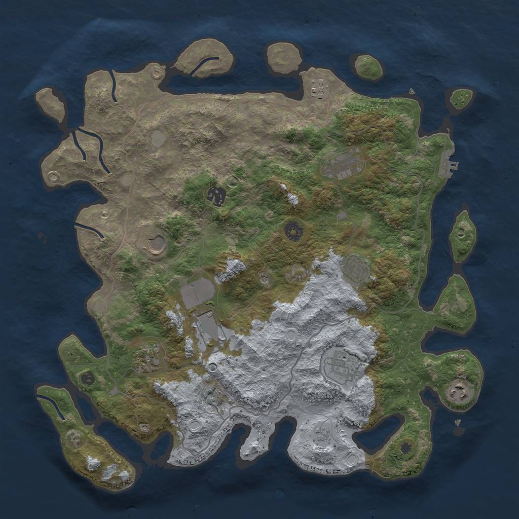 Rust Map: Procedural Map, Size: 4000, Seed: 96855606, 15 Monuments