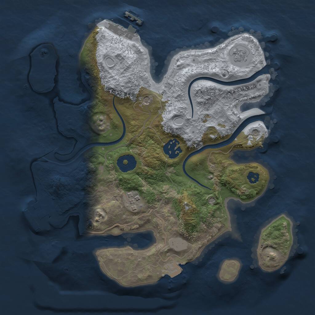Rust Map: Procedural Map, Size: 2600, Seed: 95734, 7 Monuments