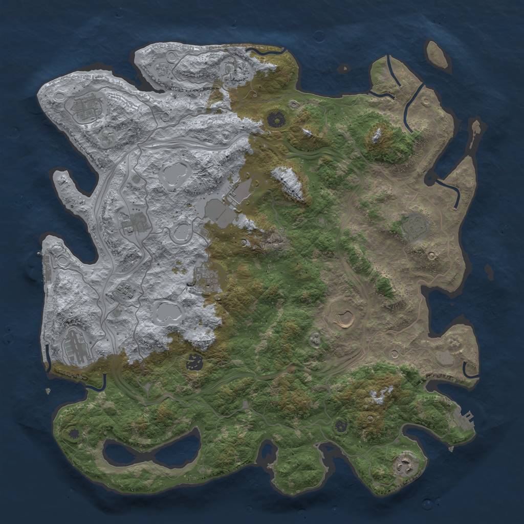 Rust Map: Procedural Map, Size: 4500, Seed: 2023032, 18 Monuments