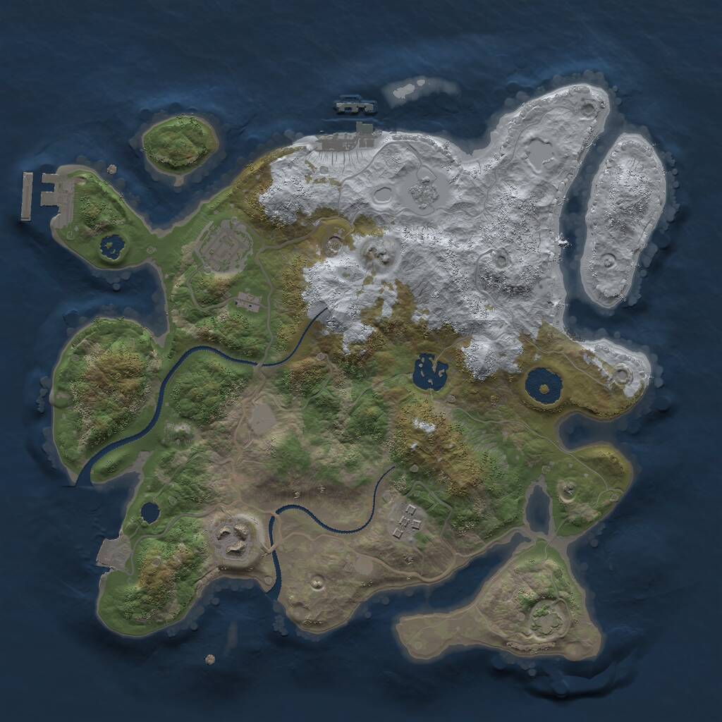 Rust Map: Procedural Map, Size: 3000, Seed: 322858719, 10 Monuments