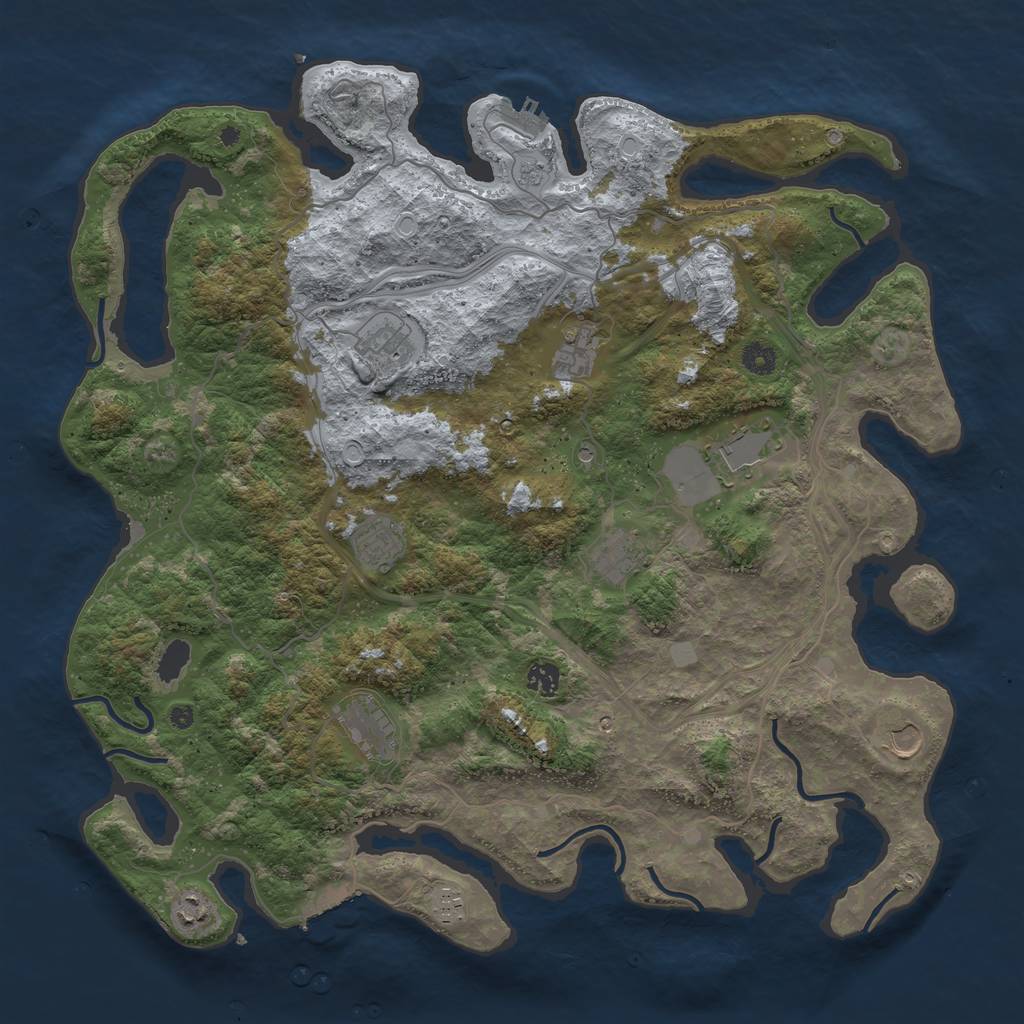 Rust Map: Procedural Map, Size: 4500, Seed: 23154, 17 Monuments