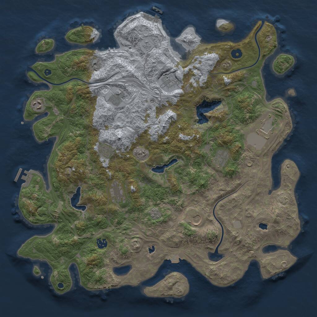 Rust Map: Procedural Map, Size: 4500, Seed: 13859, 16 Monuments
